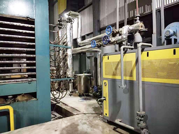 燃气模温机用于厂房升温-压板机加热